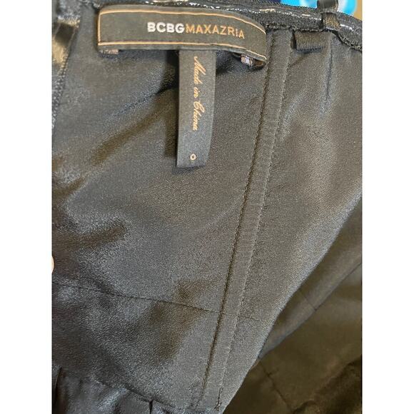 BCBGMaxazria Black Strapless, floral embroidery, Lined, Elastic Belt Size 0(#24) - Picture 5 of 5